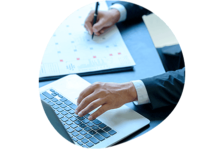 Man doing planning on a laptop