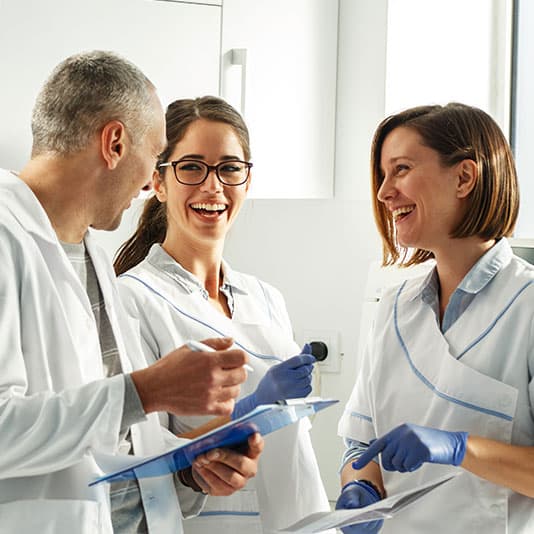 Happy dental practice staff